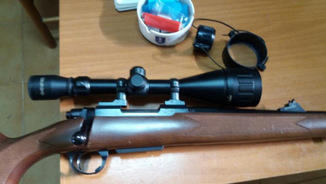 Vendo rifle 222rem Sabati con rosca homologada ,
Doy visor tasco 4-16x50 AO y monturas Leupol QR
completa. 01