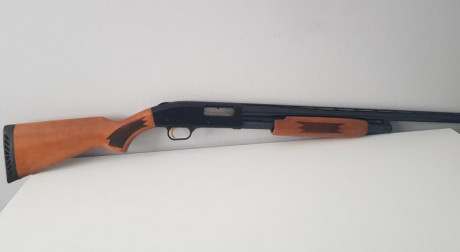  -Marca: Mossberg.
-Modelo: 500A 
-Estado: usada, en buen estado, 8/10.
-Calibre: 12.
-Modo disparo: corredera.
-Capacidad: 01