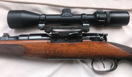 Rifle clásico Mannlicher, calibre original 6,5 X54 (predecesor del tan de moda Creedmor). Stutzen (madera 00