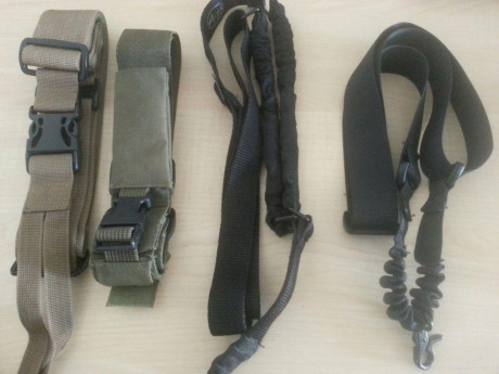 Vendo  estas 4 correas de arma larga, dos correas de dos puntos de Israeli weapons (IWI) y una correa 02