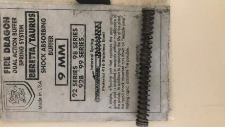 Muelle amortiguador de retroceso válido para pistolas tipo Beretta 92 y Taurus se encuentra en Cádiz 35€ 00