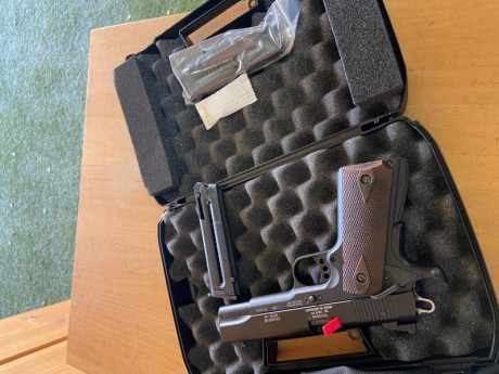 Hola, me he comprado esta pistola como mi primera en licencia F. La pistola tiene unas miras de plastico 00