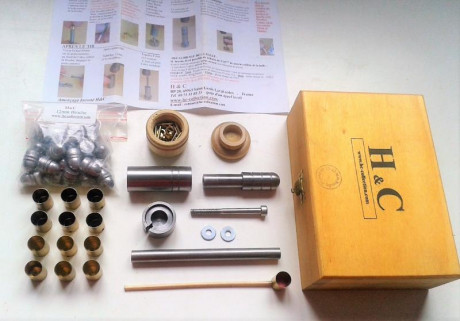  VENDIDO 
Vendo kit para recarga de cartuchos de espiga tipo Lefaucheux calibre 11-12mm pinfire, fabricado 01