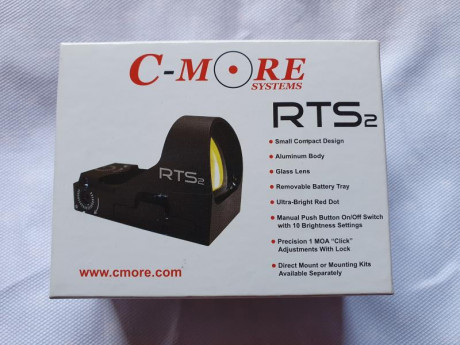 Vendo C-MORE RTS 2 con FACTURA DE ARMERIA, como nuevo con base para picantini se puede quitar y bale para 02