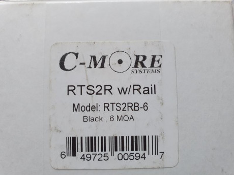Vendo C-MORE RTS 2 con FACTURA DE ARMERIA, como nuevo con base para picantini se puede quitar y bale para 01