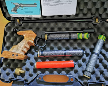 VENDIDA SE PUEDE RETIRAR!!! Vendo walther CP3 con 4 bombonas de co2, cacha Morini Maltin grande para 2 01