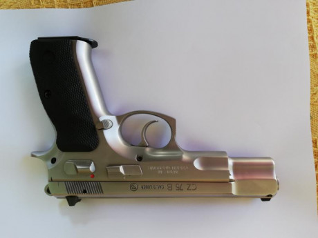 Saludos. Vendo pistola CZ 75B en acero inox. Calibre 9mm. Dos cargadores y dos juegos de cachas, uno de 02