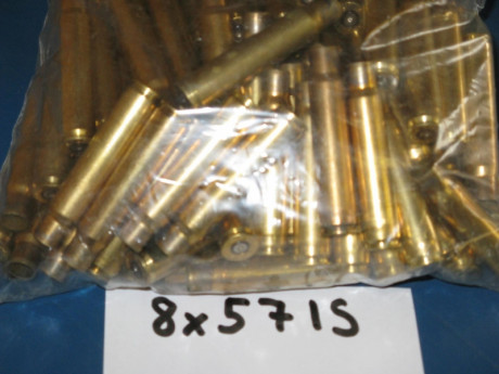 Lote de 100 vainas calibre 8x57 IS, marca CINESHOT ( fabricante RWS) un solo disparo, conservan fulminante 00