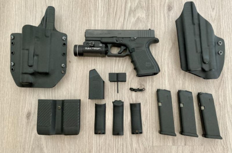 Se vende Glock 19 de 4 generación con pieza de retenida sobredimensionada, en perfecto estado de conservación.
Disparos 02