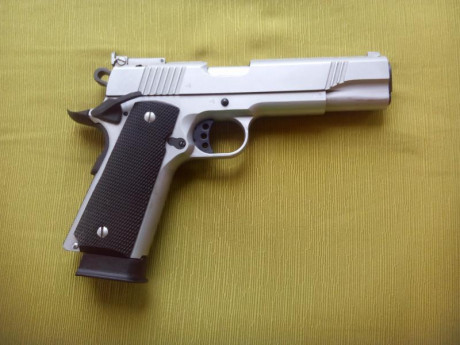 Hola, vendo pistola tipo 1911
Marca Norinco
Modelo sport cromo
Calibre 45 ACP
Poco uso
Único propietario
Comprada 01