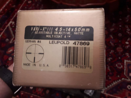 VENDO NO CAMBIO   VENDIDO  SE PUEDE CERRAR
Visor Leupold VXIII 4,5x14x50 mm  (no iluminado)
Reticula  11