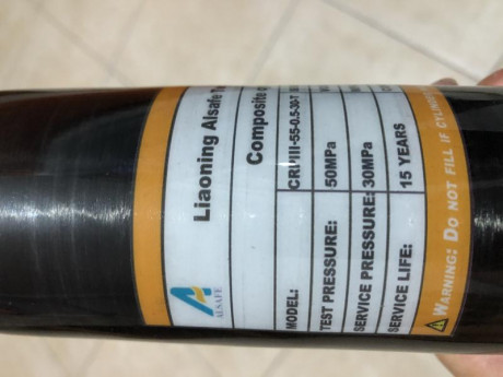 no se a llegado a montar era para un proyecto pero se vendió  la carabina es de medio litro y 300 bares 12