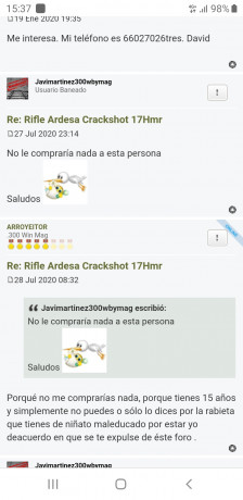 Venga a mojarse...
Cual elegirias como unico rifle,el 8 va sabrado de todo,la unica pega que le veo es 40