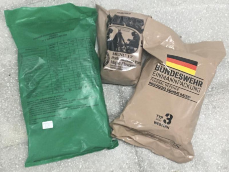 Dispongo de raciones de combate americanas, rusas, alemanas, francesas y ucranianas.
Consultar menús, 30