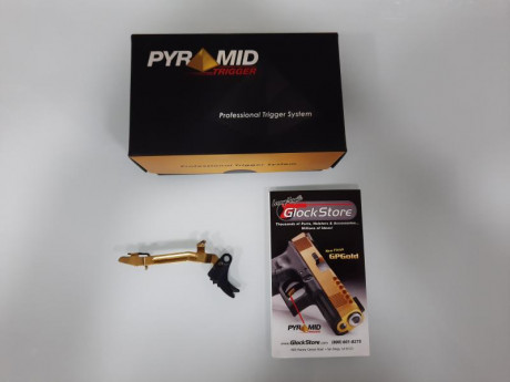 Buenas
Se vende disparador pyramid para glock de 4 gen, sistema regulable en recorrido de la cola del 00