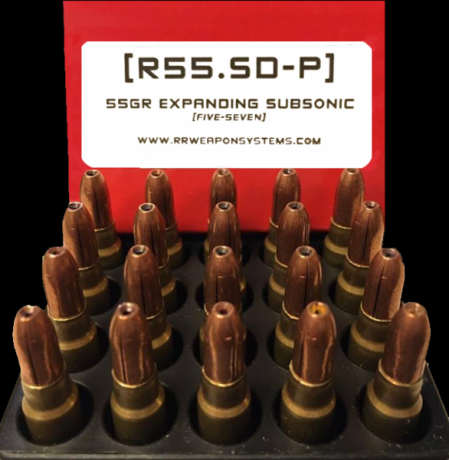 Por ejemplo:
https://www.armas.es/calibre-57x28mm-la-municion-de-fn

5,7 x 28 mm

Prescindiendo del precio, 40
