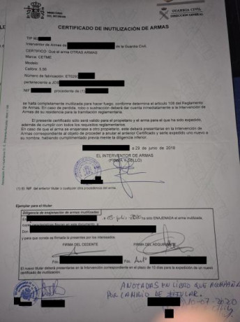 ...se venden cetme L y LC inutilizados, con certificados Bope emitidos en su día a militaria cantábrico. 60