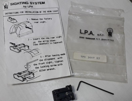 Alza regulable LPA para Glock 17, 18, 19, 20, 21, 22, 23, 25, 26, 27, 28, 29, 30, 31, 32, 34, 35.
El alza 02