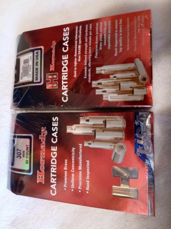 Vendo dos cajas de vainas Hornardy de calibre 307 winchester de 50 unidades cada una NUEVAS, sin desprecintar.
140€ 00