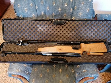 Vendo carabina Gamo Olimpic mc de 4,5 de palanca, diopter anschutz y maletin de transporte , aunque tiene 01