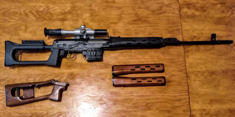 Vendo Dragunov SVD
- fabricado por Izhmash ( en el 2012 )
- calibre 7,62 x 54R mm
- toma de gases ajustable 00