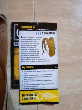 Camelback original arido de 3 litros con cubre boquilla.Usado.
50 envio incluido correo certificado. 00
