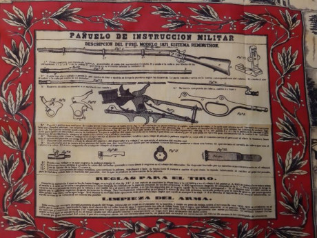 Pañuelo de instrucción militar fusil Remington 1871. Reproduccion.  Nuevo,en perfecto estado. En Valladolid. 01