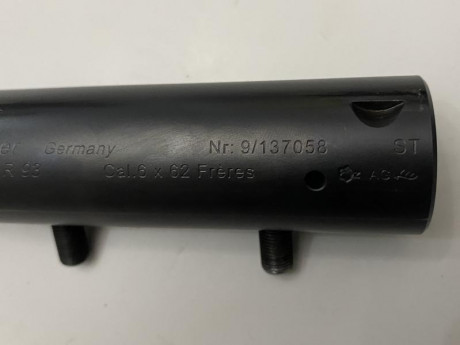 Vendo cañón para R 93 calibre 6x62 Freres.
Con rosca homologada y sin elementos de puntería.
Rebajado 00