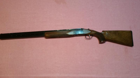 Escopeta superpuesta, cañon 71cms, recámara magnum 76, selector de tiro, gatillo regulable y  extractora.
La 02