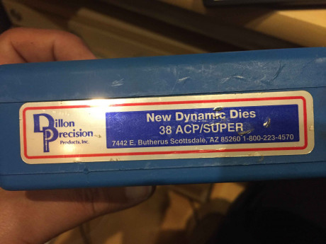 VENDIDOS
Oferta, kit tres dies DYNAMIC DILLON 38 ACP/Super Auto.
50 euros, portes incluidos a peninsula.
Están 01