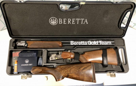 Hola,
Vendo escopeta BERETTA 682 GOLD E (con 2 culatas para ZURDOS Y DIESTROS). Longitud de cañón 71 cm 02