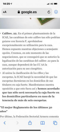 Con el nuevo reglamento que haremos toda la cantidad de españoles que tenemos guiadas carabinas del calibre 70