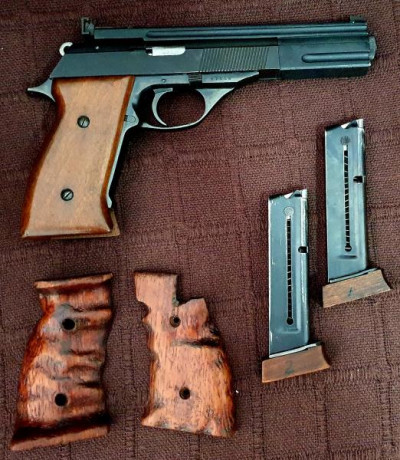 Vendo la TS-22 con sus cachas originales y otras hechas a medida, ambas de madera. 

La pistola se encuentra 02