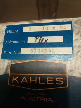 Visor kahles 3-10x50 totalmente nuevo, no a salido de su caja, solo para hacerle la foto, fue un regalo 50