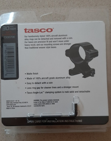 Visor 6-18x44, con corrección de paralaje,  ajuste de dioptrías en el ocular, tubo de 30mm, longitud 335mm, 20