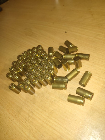 VENDO VAINAS 9 MM PARABELLUN, MARCA FIOCHI, UN SOLO DISPARO, RECALIBRADAS, LIMPIAS Y DESPITONADAS, EN 00