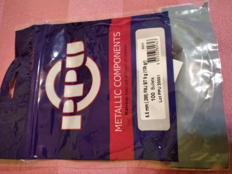 Vendo puntas 0.268 para 6.5  Carcano 
PPU  139gr  FMJ BT.
  
 80 Euros  las 200, portes incluidos.  01