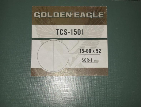 Vendo visor vortex golden eagle cometimos riflescope 
TCS 1501 15-60 x 52 SCR-1, como nuevo.
PRECIO: 1200€ 00