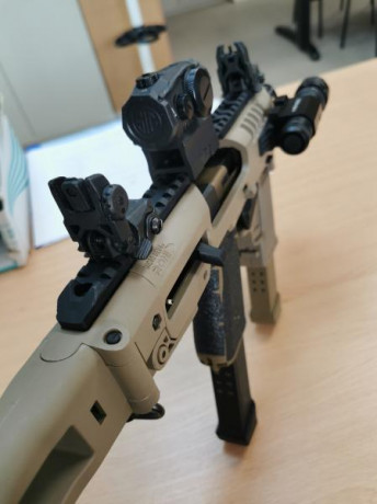 Se vende Micro Roni con los siguientes accesorios:

Visor de punto Rojo SIG Sauer
Miras abatibles Magpul 00