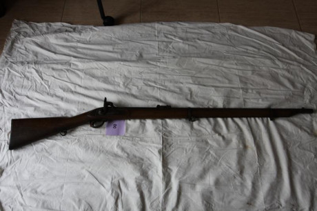 Fusil español de avancarga con alza graduable.
Año 1862.
Precio: 250€
Solo respondo al numero de telefono 00