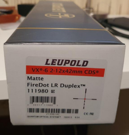 Vendo por no usar, visor Leupold VX6 2-12x42 CDS Retícula Firedot (punto rojo iluminado) LR Duplex 

Está 02