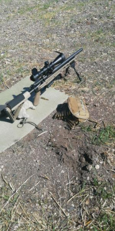 Chasis MDT modelo HS3, color fde (marrón), con estructura Ar15, para rifles remington 700 de corta acción, 02