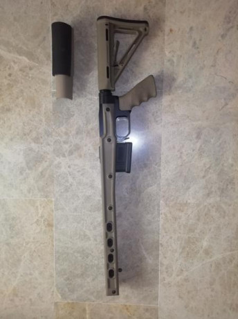 Chasis MDT modelo HS3, color fde (marrón), con estructura Ar15, para rifles remington 700 de corta acción, 11