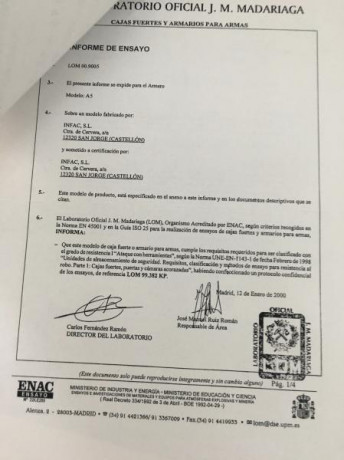 Armero de seguridad homologado Imperator para 5 armas largas, con factura de compra y sus papeles, 2 llaves. 00