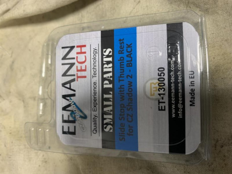Hola, vendo por no usar una retenida apoyadedo  de Eemantech para Cz Shadow2, Tactical Sport y Cz 75D

https://www.ipscstore.com/es/cz-shadow-2/8848-eemann-tech-slide-stop-with-thumb-rest-for-cz-shadow-2-black.html?search_query=Retenida+Shadow2+&results=85
Precio 01