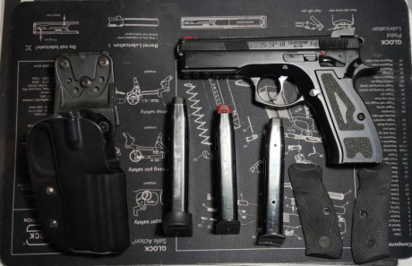 Vendo CZ SHADOW 1 en muy buen estado incluyo cachas de aluminio y funda. 
Va perfecta solo la vendo porque 02
