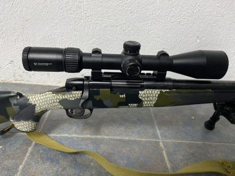Vendo conjunto rifle Marlin X7VH,calibre 22-250,cañón Varmint,hidroimpresion Kuiu engomada,monturas fijas 01