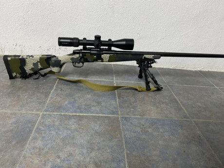 Vendo conjunto rifle Marlin X7VH,calibre 22-250,cañón Varmint,hidroimpresion Kuiu engomada,monturas fijas 00