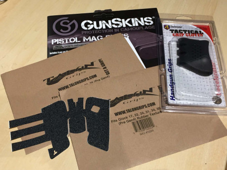 VENDIDOS, nuevo a estrenar funda de goma para Glock de la marca Pachmayr, dos conjuntos de elementos para 00