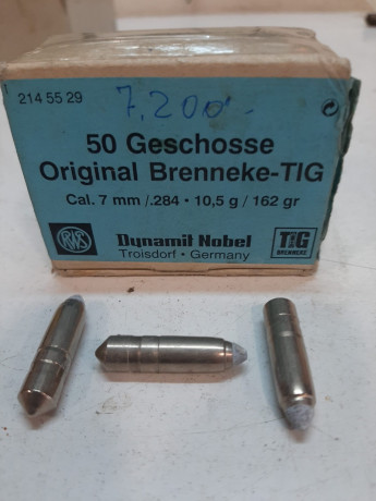Marca PMP Calibre 7 mm. 150 Grs Soft Point  100 unidades ----------------------- 50 € Vendidas
Marca RWS, 01